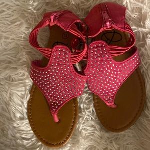 Bobbie Brooks Girl Pink Sandals W/zipper NWT